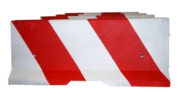 Barrière de sécurité en béton 810 mm blanc/rouge